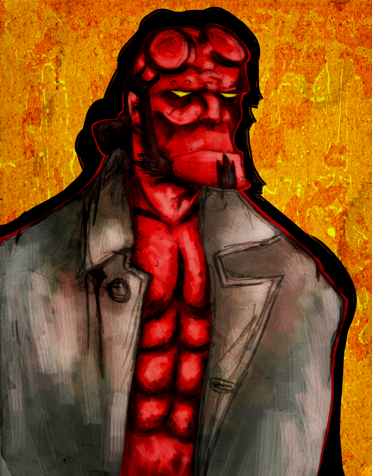 Hellboy on generic background