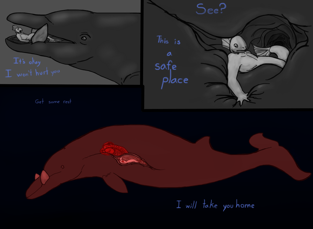 ...w^ A mini story about a lost micro mer and a strap-toothed whale. &a...