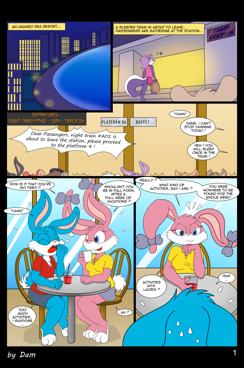Most recent image: Toons on a train - p001-EN