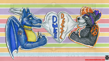 Duke and Diesel couples Vape badges