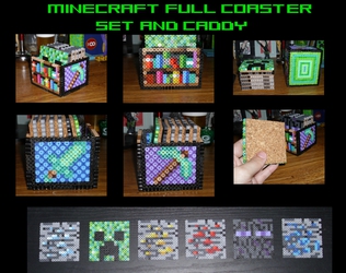 Full Minecraft Coaster Set with Caddy
