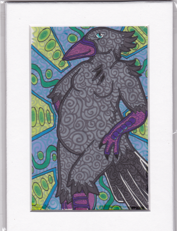  Stained Glass Fullbody Art: Raven