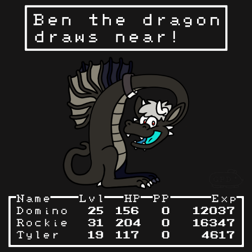 Ben the Dragon in Earthbound Zero style