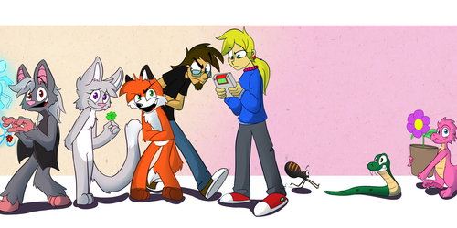 The Simon and Freddy crew drawn by BrunoRust