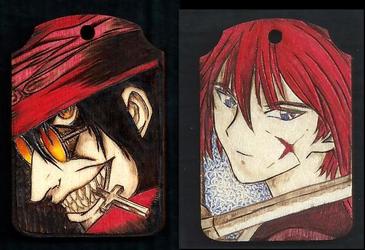 Anime Pendants: Alucard and Kenshin