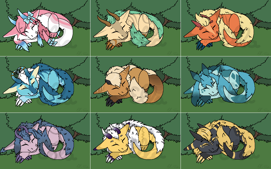 Eevee evolutions(YCH comissions)