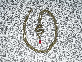 Necklace - Dragon Pendent w/Red Drop