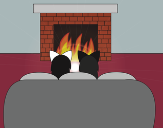 25 Days of Drawing - Day 6 - Staying Warm by the Fire