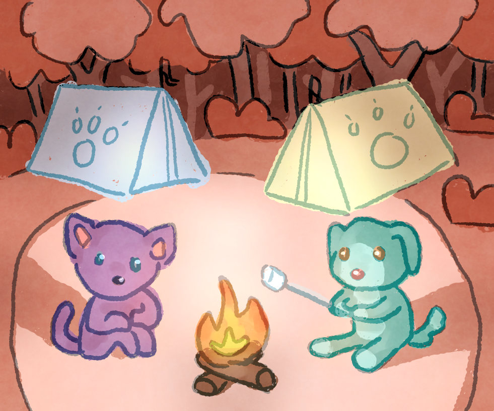Puppy Kitty Camping