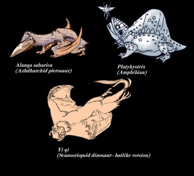 A bunch of prehistoric critter doodles