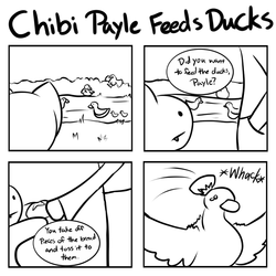 Chibi Payle Feeds Ducks