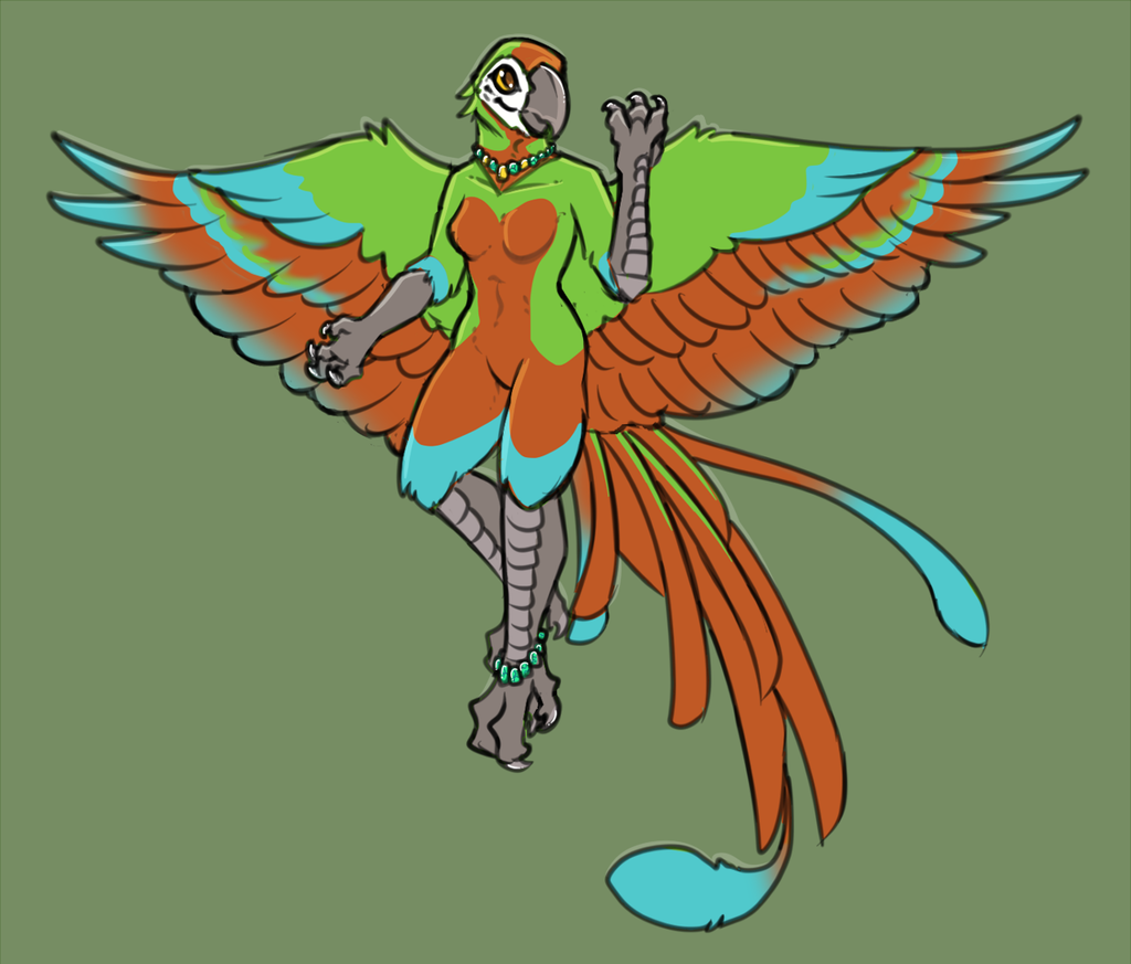 Macaw girl! - Needs a name! Art by Royalty
