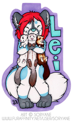 Lei & her ferrets - Chibi Badge