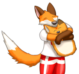 Fluffy pillow fox hugs