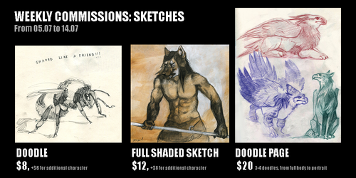 Weekly commissions: SKETCHES