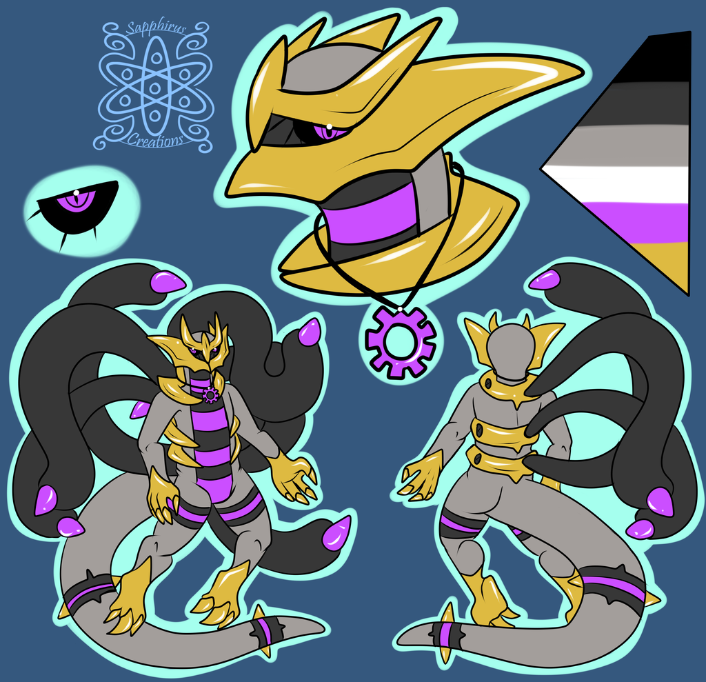 Male Giratina Reference +Flatcolored Commission 2/2+