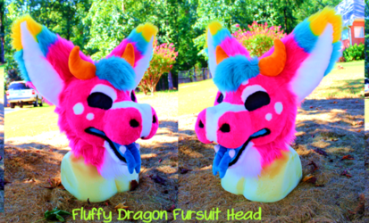 Fluffy Dragon Fursuit Head -collaboration- 