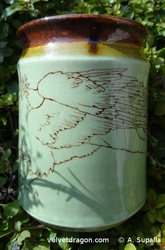 Leaping Gryphon Vase, Wing Detail