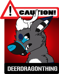 .:Commission:. Caution DeerDragonThing