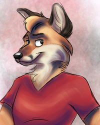 Fox painted portrait