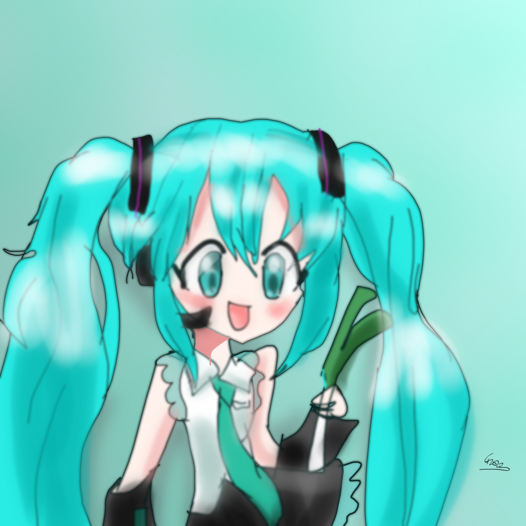 Miku And Her Green Onion