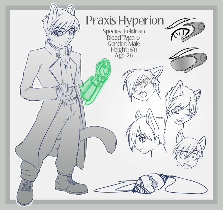 Praxis Hyperion Reference Sheet (Ink) - Arctic-Sekai
