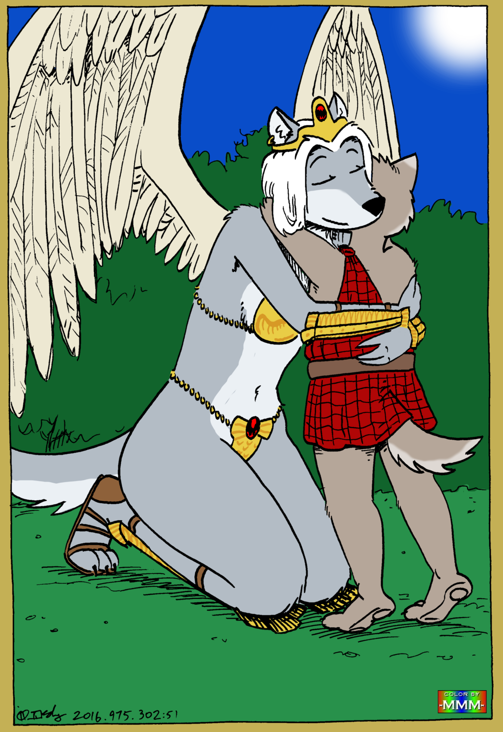 Wolf Queen Comforting an Orphan (Color by MMM)