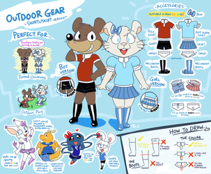 Outfit ref - Outdoor Gear (shorts/skirt version)