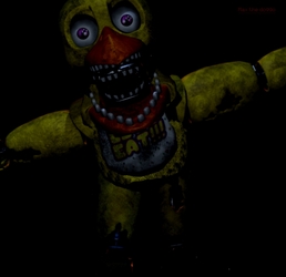 Withered Chica in Withered Freddy's pose edit