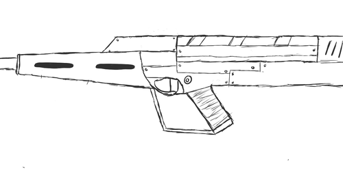 Beam rifle based on Calico M105