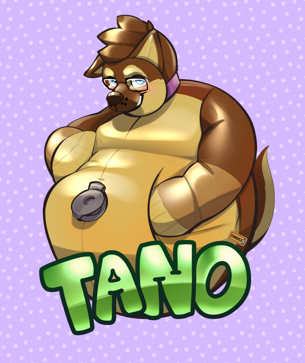 TanoMutt C8 H8 inflated laminated badge background
