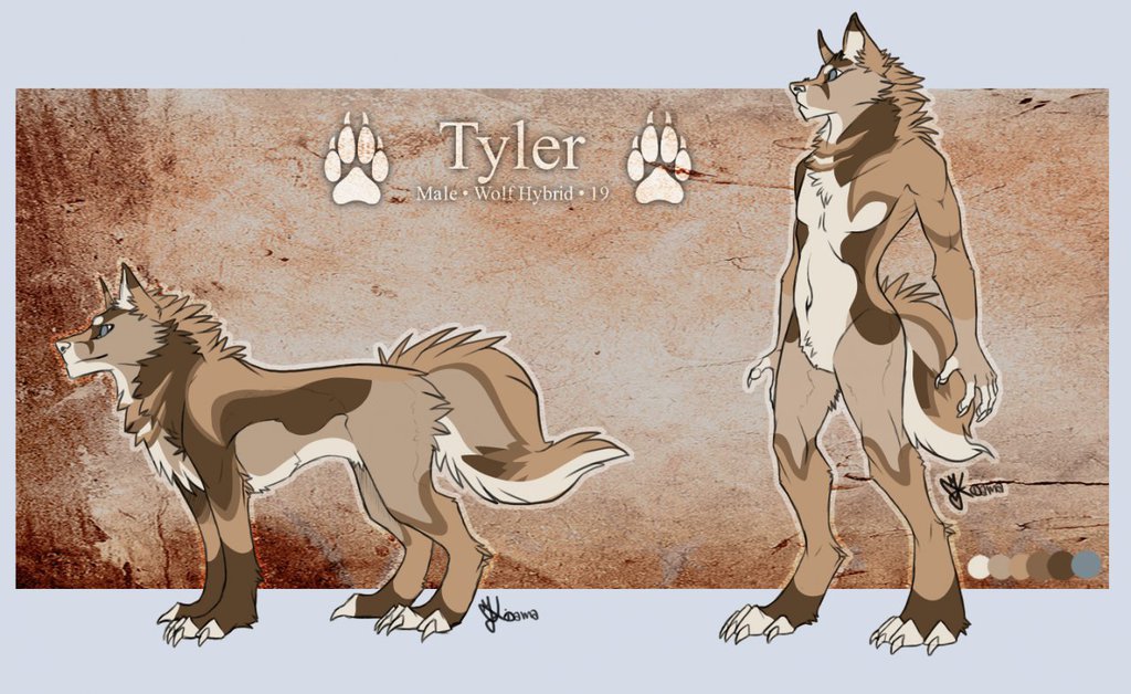 Tyler Feral and Anthro Profile by electric--bleu