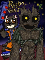 Rocket and Groot (FanArt week entry Announcement)