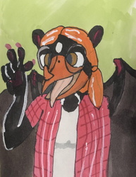 Me, but with a beak. (by Juniper the Skunktaur)