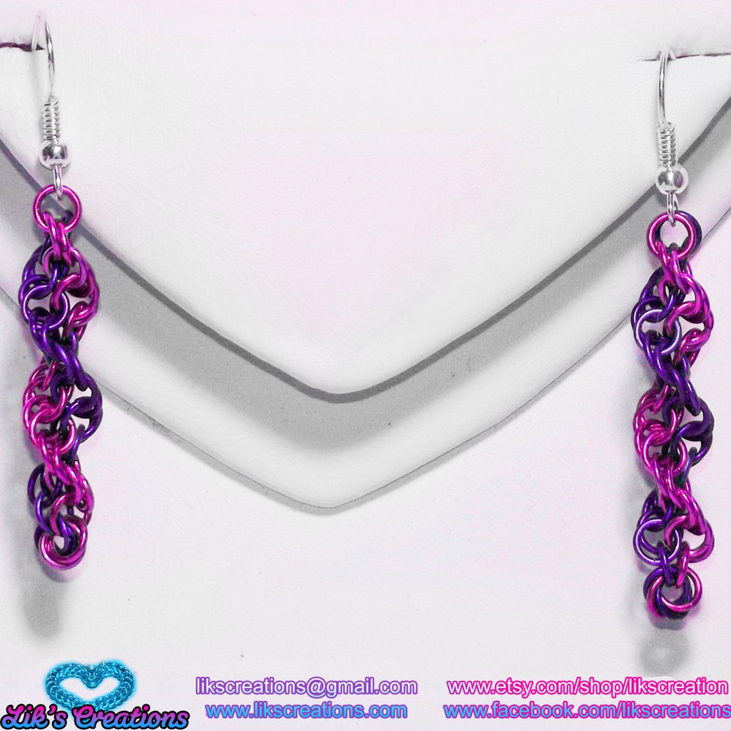 Custom Small DNA Strand Earrings - Choose your colors!