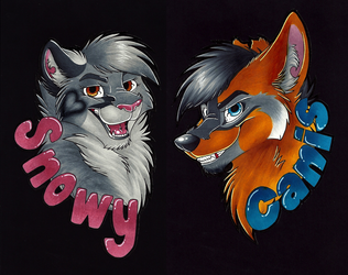 SNOWY and CANIS Couple's Badges
