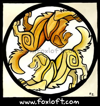 Yin Yang Dogs - Golden Retrievers