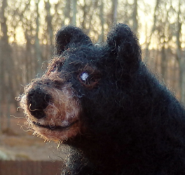 Felted Festive Black Bear