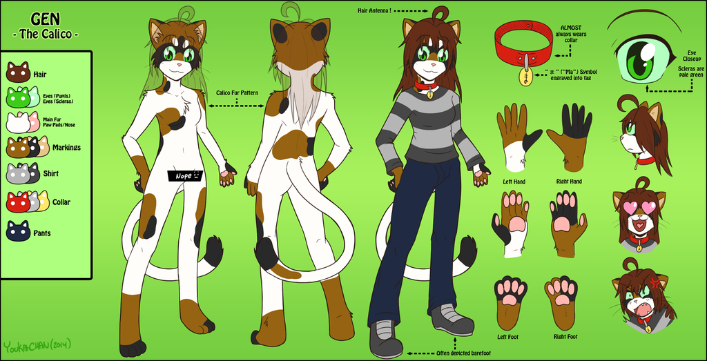 Gen the Calico Reference Sheet (Anthro)