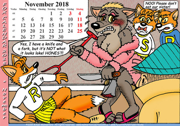 Fox Calendar 2018 - November