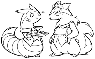 Furret Butler and Linoone Maid