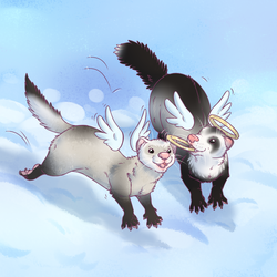 Daisy and Nala - Ferret Memoriam (by Aggro_Badger)