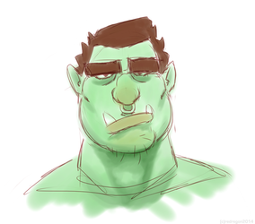 Sketch - An unimpressed orc.