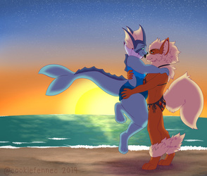 Together On The Beach by Cookiefennec