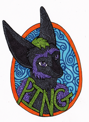Stained Glass Style Headshot Badge: Ping