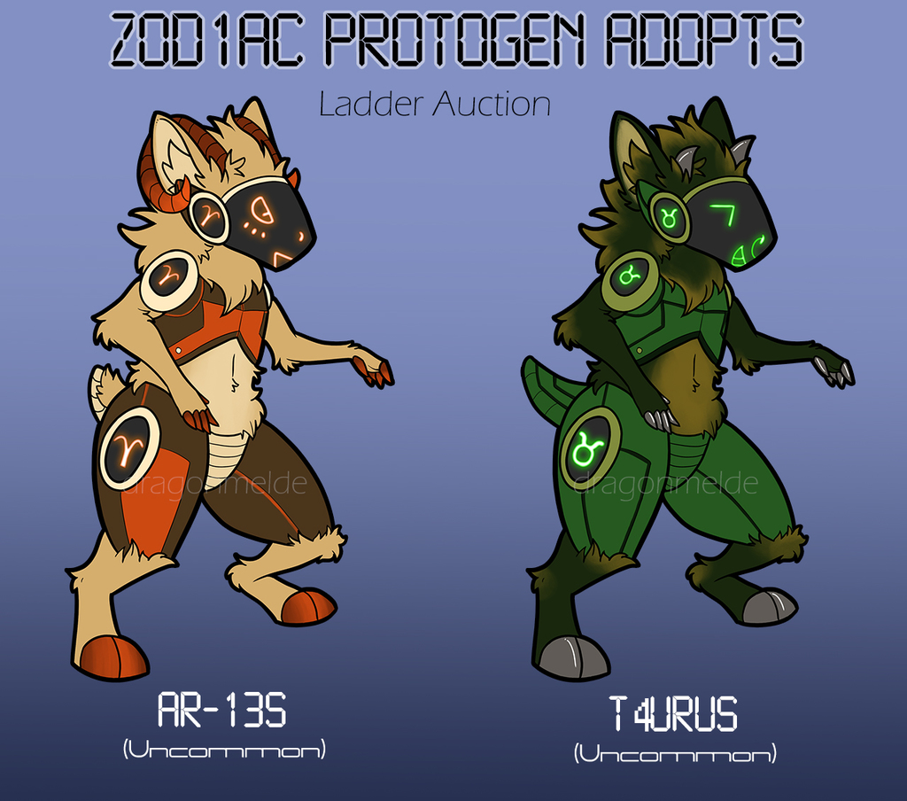 SOLD- Z0D1AC Protogen Adopts: Aries and Taurus