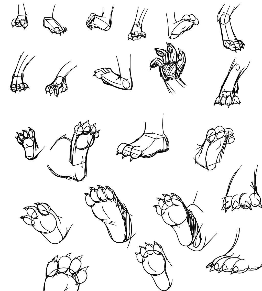 Random Doodles #5 - Paws and Hands...but Mostly Paws!
