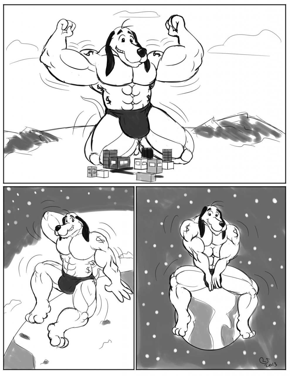 Dollar Muscle Max Comic Page 4/5 by CaseyLJones