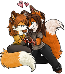 Foxer and Ashenfox Commission by Pharaonenfuchs