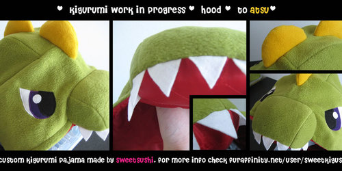 Atsu/Dinosaur hood - Kigurumi Pajama wip